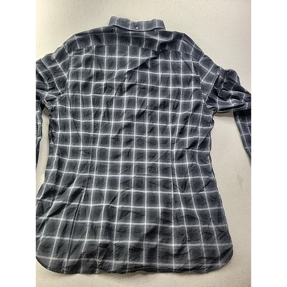 John Varvatos U.S.A Men XL Black Plaid Casual Button Down Shirt Lightweight LS - Picture 10 of 10